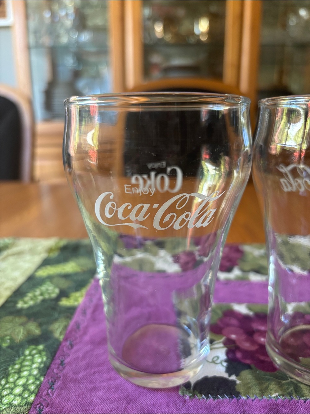Vintage Coca Cola Clear Glass Tumbler with White Logo